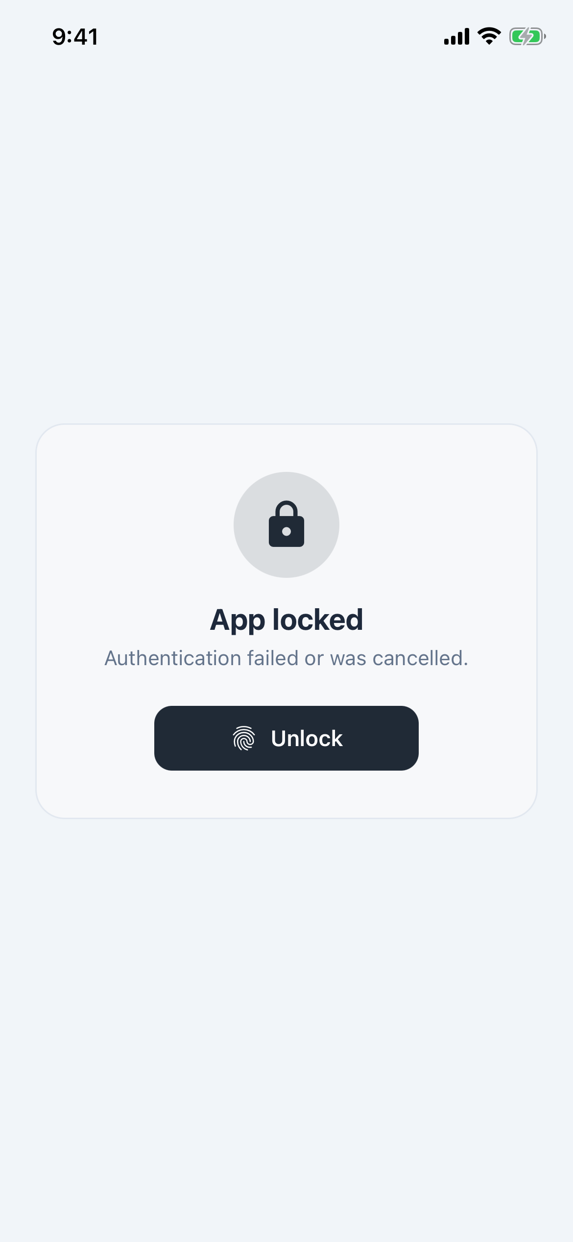 Modest screenshot — applock